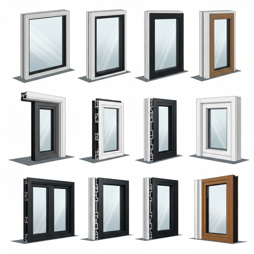 Aluminium door and window profile details